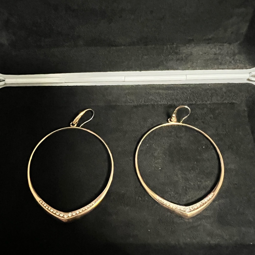 Michael Kors rose gold plated hoops with cubic zirconias